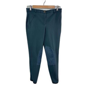 Tuff Rider Smoke Blue Ribb Low Rise Riding Breeches Knee Patch Size 28 Ladies